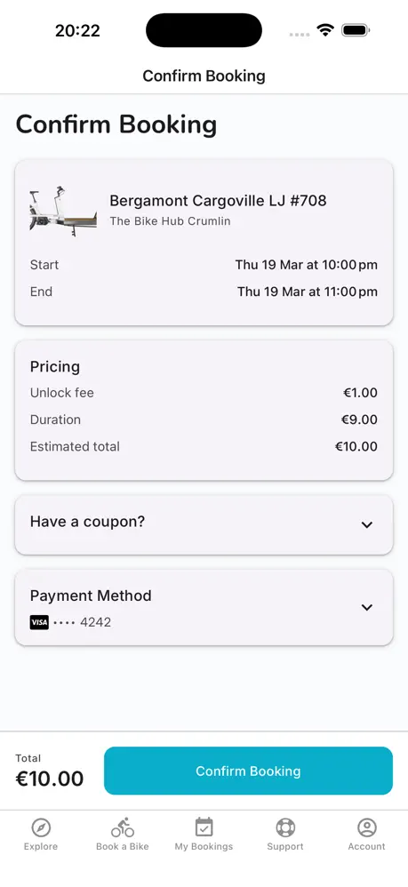 SmartGo booking confirmation with transparent pricing